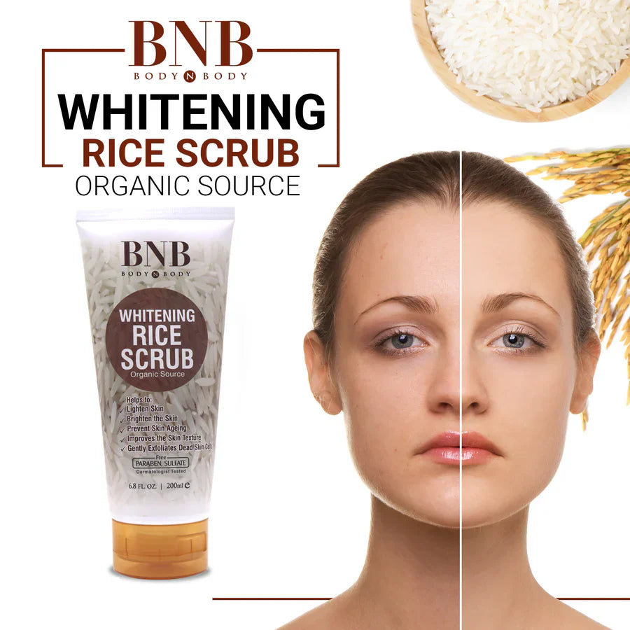 BNB Rice Extract Bright & Glow Kit ( Rice Face Wash + Rice Scrub + Rice Mask )