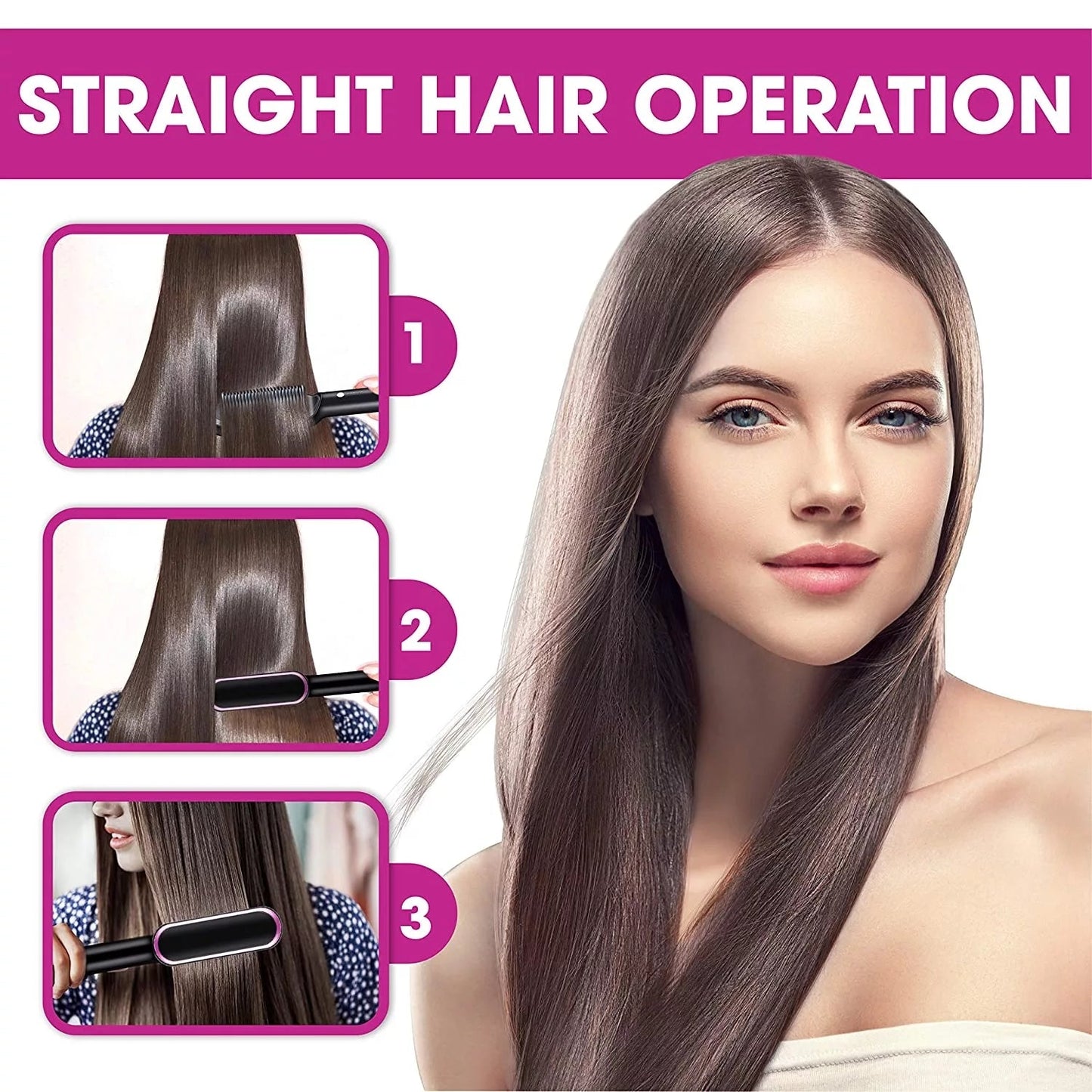 2-in-1 Hair Styling Comb Straightener Hair Brush