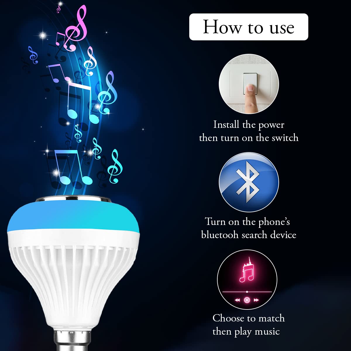 LED Bulb With Bluetooth And Speaker