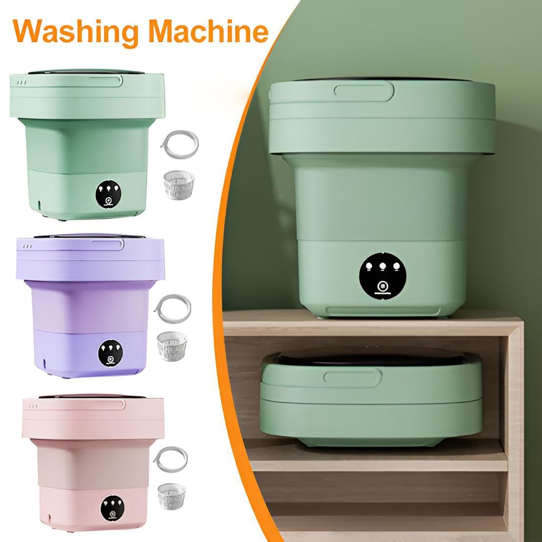 Powerful Mini Foldable Washing Machine with Dryer